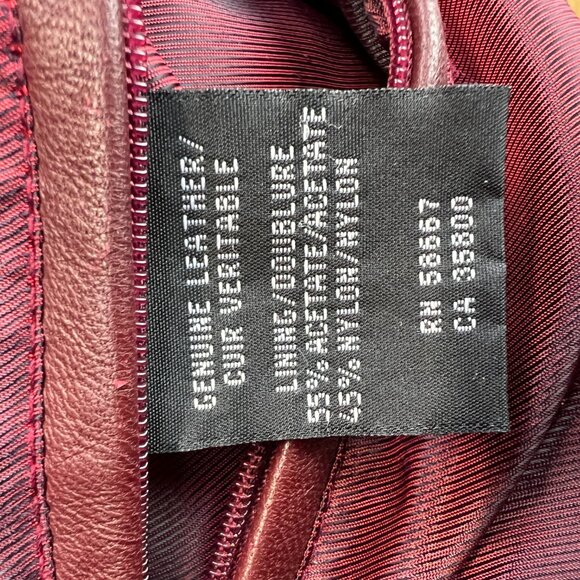 Vtg Kenneth Cole New York Mens Blazer Jacket Leather Coat Oxblood Burgundy XXL - Picture 15 of 16